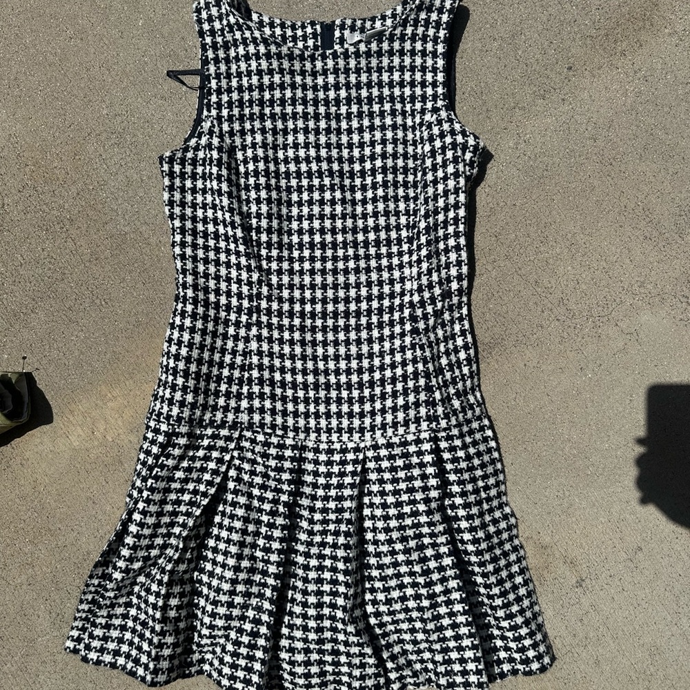 La Belle Black and White Houndstooth Dress